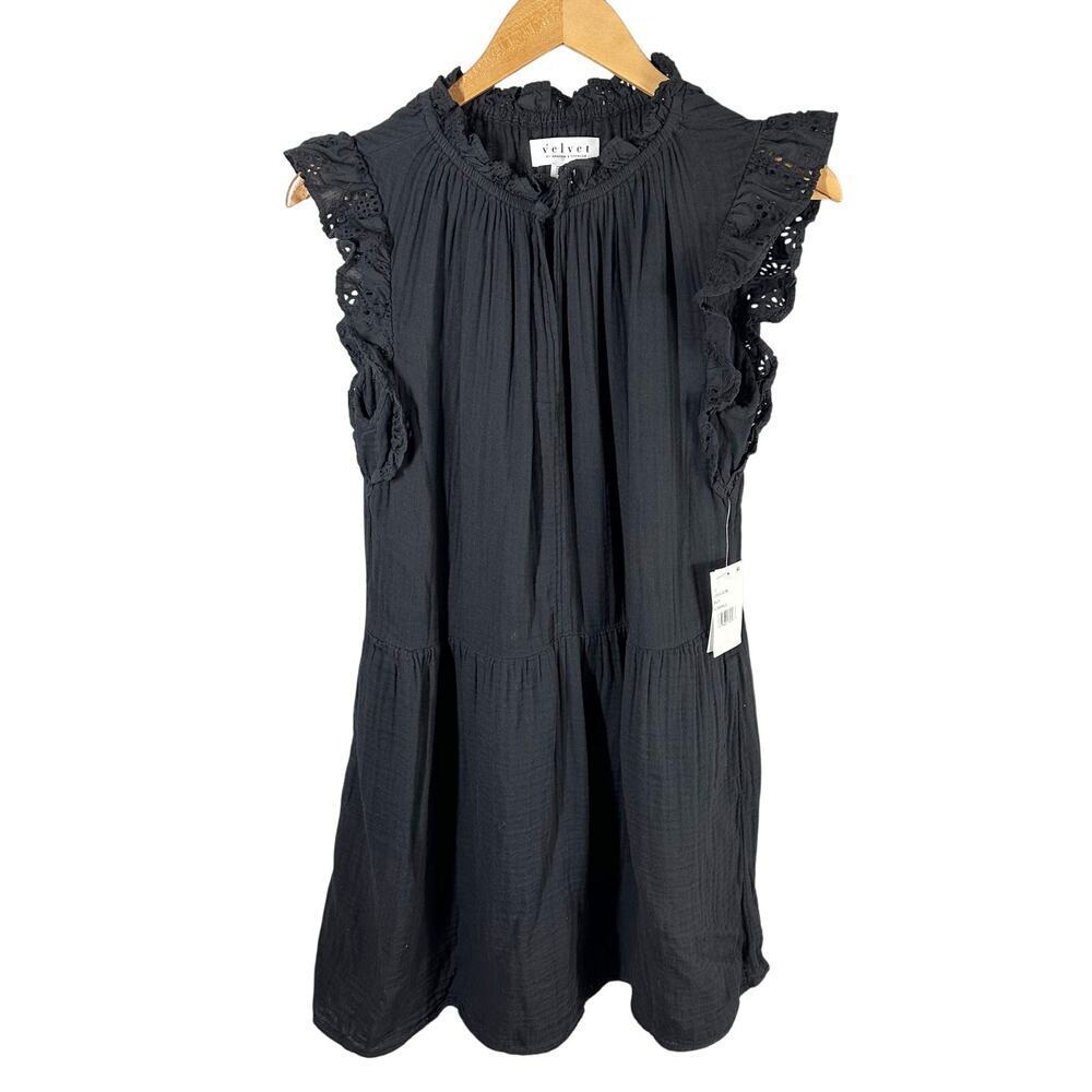 Velvet By Graham & Spencer Grace Ruffle Sleeve Mini Dress Size Xs